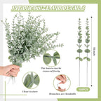 100 Pcs Eucalyptus Stems Faux Greenery Artificial Eucalyptus Leaves Eucalyptus Decor Greenery Stems Faux Greenery Branches for Wedding Centerpiece Flowers Bouquet Farmhouse Home Decor (Light Green)