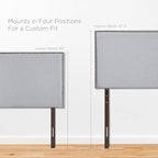 Modway Region Linen Fabric Upholstered Twin Headboard in Gray with Nailhead Trim