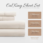 Linen Market Bed Sheets for California King Size Bed (Ivory) - Sleep Better Than Ever with These Soft and Cooling California King Sheets - Deep Pocket Fits 16" Thick Beds - 4 Piece Cal King Sheet Set