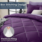 HEVUMYI Purple & Light Purple Twin-XL Comforter Set - 5-Piece All Season Bed in a Bag Twin-XL, Ultra Soft Bedding Set with Comforter, Flat Sheet, Fitted Sheet, Pillowcases, Pillow Shams