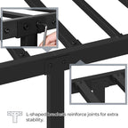 Yaheetech Full Size Metal Platform Bed Frame with Simple Headboard and Footboard, Mattress Foundation for Under Bed Storage, Steel Slat Support, No Box Spring Needed, Easy Assembly, Black