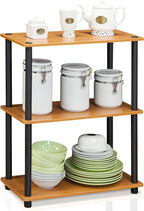 Furinno Shelves Industrial Multipurpose Side Table, Marble White