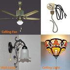 Ceiling Fan Light Switch Zing Ear ZE-109 Two-Wire with Pull Cords,On/Off Control Light Switch for Ceiling Fans, Lamps & Wall Lights – Compatible with Harbor Breeze Replacement Parts, (2-Pack, Bronze)