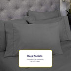 Twin Size Bed Sheets - 4 Piece 1500 Supreme Collection Fine Brushed Microfiber Deep Pocket Twin Sheet Set Bedding - 1 EXTRA PILLOW CASES, GREAT VALUE, Twin, Gray