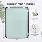 French Gold Mirror for Wall Decor, 40x30 Inch Brushed Brass Metal Framed Rectangle Wall Mirror for Bathroom Vanity, Living Room, Bedroom, Farmhouse, Hangs Vertically or Horizontally
