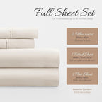 Linen Market Double-Brushed Microfiber Full Sheet Set 4 Piece – Oeko-TEX Certified Ultra Soft & Wrinkle-Free - 16" Deep Pocket Sheets - Easy Care Full Size - Ivory