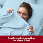 Mellanni Extra Deep Split King Sheets - 5 PC Iconic Collection Bedding - Hotel Luxury, Ultra Soft, Cooling Bed Sheets - Wrinkle, Fade, Stain Resistant (Split King, Aqua)