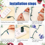 Mudder 200 Count 2.5V Christmas 50/100/150/200 Count Mini Incandescent Wire String Lights Replacement Bulbs Indoor/Outdoor Christmas Lights Decorations for Home Xmas Tree(Blue)