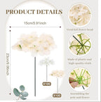 Zeyune 200 Pcs Hydrangea Artificial Flowers, Silk Flower Heads with Stems, Fake Hydrangea Bouquet for Wedding Arch Centerpiece DIY Floral Home Decoration (White and Champagne)