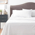 Full Size Sheet Sets - Breathable Luxury Sheets with Full Elastic & Secure Corner Straps Built In - 1800 Supreme Collection Extra Soft Deep Pocket Bedding Set, Sheet Set, Full, Chevron Gray