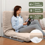 ZonLi Japanese Floor Futon Mattress Queen Size 80"x 60", 100% Cotton Cover 4'' Thicken Tatami Mattress, Foldable Sleeping Pad, Portable Dormitory Tatami Mat(Khaki)