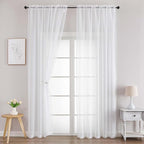 Chyhomenyc White Sheer Curtains 78 Inches Long 2 Panels Set for Living Room, Light Filtering Voile Lightweight Bedroom Curtains, Solid Window Treatment Drapes, Each 42W x 78L