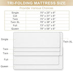 Tri-fold Folding Mattress, 6 Inch Memory Foam Guest Bed with Washable Bamboo Fabric, Breathable, Perfect for Camping & Road Trips