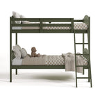 Storkcraft Long Horn Twin-Over-Twin Bunk Bed (Olive) - GREENGUARD Gold Certified, Converts to 2 Individual Twin Beds