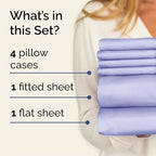 Cal King 6 Piece Sheet Set - Comfy Breathable & Cooling - Ultra-Soft Hotel Luxury Bedding Set w/ 8-16 Inch Deep Pockets - 1 Flat & 1 Fitted Sheet & 4 Pillowcases - Wrinkle Free & Easy Care - Lavender
