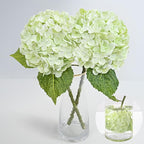 MARTINE MALL 2Pcs 21in Hydrangea Artificial Flowers, Latex Real Touch Hydrangeas Lifelike Large Hydrangea Flowers for Home Decor Party Arrangements Wedding Bouquets Centerpieces (Light Green)