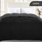 Utopia Bedding Comforter Duvet Insert, Quilted Comforter with Corner Tabs, Box Stitched Down Alternative Comforters Queen Size (Black/Grey)