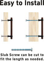 4Pcs 6.6” Walnut Wood Drawer Pulls, 128mm/5 Hole Center, Kitchen Cabinet Hardware Handles, Metal and Wooden Cabinet Knobs, T Bar Knob Pull Handles for Wardrobe, Dresser, Cupboard