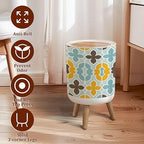 Small Trash Can with Lid Seamless Random Triangles Scandinavian Style Abstract Geometric Garbage Bin Pet Proof Waste Basket for Kitchen Bathroom Office Bedroom Decorative 1.8 Gallon