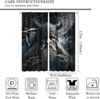 Fantasy Norse Viking Curtains,Cool Gothic Vintage Vikings Mystical Symbol Eagle Window Treatments Thermal Insulated Rod Pocket Blackout Drapes for Bedroom 2 Panels 72L x 31.5W