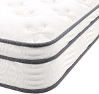 Modway Jenna 8” Innerspring and Memory Foam Twin Mattress With Individually Encased Coils, White