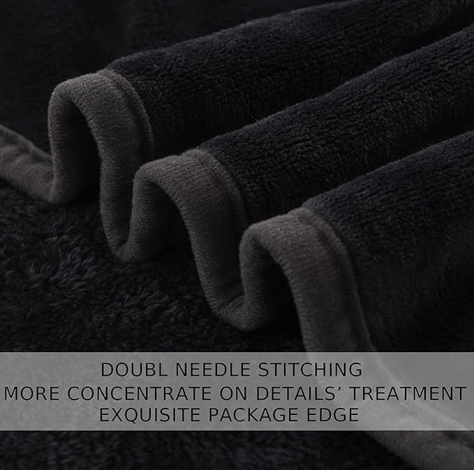 Soft Blanket Twin Size Fleece Warm Fuzzy Throw Blankets for The Bed Sofa Lightweight Charcoal Grey 66" x 90"