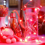 Led Fairy Lights Battery Operated, 4 Packs Mini Battery Powered Copper Wire Starry Fairy Lights for Bedroom, Christmas, Parties, Wedding, Centerpiece, Decoration (5m/16ft Red)