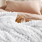 Bedsure GentleSoft King Throw Blanket for Couch - Cozy Soft Blankets for Women, Cute Small Fleece Throws for Girls, White, 108x90 Inches