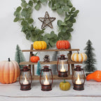 12Pcs Hand-Brushed Red Mini Lanterns for Vintage Christmas Table Decorations – 6Inch Small Candle Lanterns for Western Cowboy Camping Halloween Weddings Party Centerpiece & Hanging Ornaments