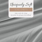 Linen Market Double-Brushed Microfiber California King Sheet Set 4 Piece – Oeko-TEX Certified Ultra Soft & Wrinkle-Free - 16" Deep Pocket Sheets Easy Care Cal-King Size - Light Gray