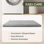 ZonLi Japanese Floor Futon Mattress Queen Size 80"x 60", 100% Cotton Cover 4'' Thicken Tatami Mattress, Foldable Sleeping Pad, Portable Dormitory Tatami Mat, Roll Up Floor Lounger Bed for Adult