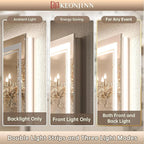 Keonjinn LED Bathroom Mirror 24" x 32" with Frontlit and Backlit, Stepless 3 Colors Temperature & Dimmable Vanity Mirror with Light, Double LED Strips, Tempered Glass Wall Mirror, UL Listed LED Driver
