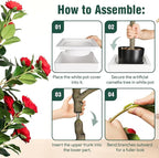 Artificial Camellia Tree 5FT, Red Flower Tree in White Pot, Faux Outdoor Indoor Plant, Potted Artificial Flower for Home Office Housewarming Porch Decor (61'' Height)
