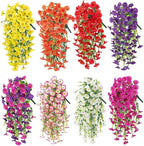 6-Pack Outdoor Faux Plants, 69-Flowered Large Morning Glory, Uv-Resistant Artificial Morning Glory,Perfect for Outdoor Decoration in All Seasons Such as Porches and Gardens (Light Purple)