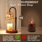 Candle Warmer Lamp with Timer & Dimmer, Adjustable Height Birthday Gifts for Women Mom, Flower Candle Lamp Warmer, Wax Warmer with 2 Bulbs, House Warming New House Decorations