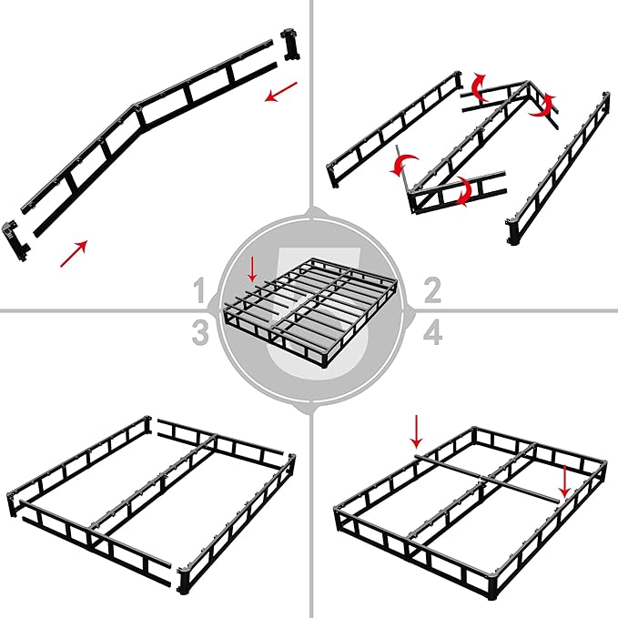 Full Box Spring - 7 Inch High Profile Box Spring for Full Bed, Sturdy Metal Frame Mattress Foundation, Easy Assembly, Quiet & Noise-Free