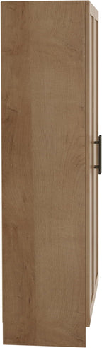 Prepac Natural Oak Elite 65" Tall Accent Kitchen Pantry Cabinet, Craft or Bathroom Storage Cabinet, Buffet Storage with Panel Doors, 3 Shelves, 32" W x 16.75" D x 65" H, Ideal for Home Organization