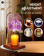 Purple Candle Warmer Lamp with Timer & Dimmer, Candle Lamp Warmer Adjustable Height, Gifts for Women Mom Birthday Christmas, House Warming New Home Bedroom Decor, Flower Wax Warmer for Jar Candles