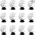 12 Pcs 30mm Round Shape Bubble Crystal Glass Cabinet Knobs with Screws Drawer Knob Pull Handle Used for Kitchen, Dresser, Door, Cupboard (Black Base Clear)