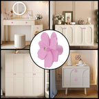 12PCS 1.57" x 0.83" Single Hole Dresser Knobs Ceramics Flower Shaped Pulls for Cupboard Drawer, with 2 Kinds of Screws