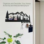 Key Holder for Wall | Metal Key Holder Hooks Organizer Rack | Metal Key Organizer Wall Decorative with 5 Hooks for Entryway, Front Door, Hallway, Kitchen, Office (12 Inches, 2 in 1)