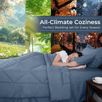 HEVUMYI Dusty Blue Cali-King Comforter Set - 7-Piece All Season Bed in a Bag Cali-King, Ultra Soft Bedding Set with Comforter, Flat Sheet, Fitted Sheet, Pillowcases, Pillow Shams