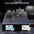 ELEMUSE Twin Mattress, 12 Inch Hybrid Memory Foam Mattress in a Box, Pressure Relieving Comfort, Individual Pocket Springs for Motion Isolation, Medium Firm, CertiPUR-US Certified, Fiberglass Free