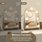 S'bagno Arched Vanity Mirror with Lights, 7 Dimmable LED Bulbs Hollywood Mirror, 3 Color Modes & Memory Function Makeup Mirror with Lights, Detachable 10X Magnification, Touch Control,USB-A(15''x12'')