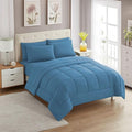 California King Comforter Set - Soft & Breathable 7-Piece Bedding Collection - 1 Comforter, 1 Fitted Sheet, 1 Flat, 4 Pillowcases - Deep Pocket - Premium Quality - Ideal for All Seasons, Denim