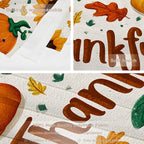 Batmerry Thankful Fall Pumpkins Tapestry, Happy Pumpkins Sunflowers Maple Leaves Wall Art Hanging Decoration Polyester Fiber White Ruffled Around for Dorm Room Bedroom Living Room, 39.1x59.1 inches