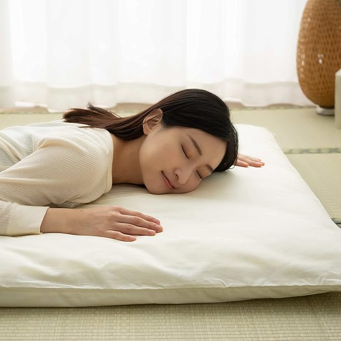 EMOOR Japanese Futon Mattress CLASSE & Fitted Sheet PRESSO Twin Made in Japan, Cotton (White) Foldable Floor Sleeping Bed Tatami Mat