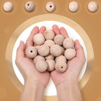 Jetec 30 Pcs 1 inch Unfinished Wood Ball Knobs Round Pulls Handles Round Wooden Drawer Cabinet Knobs for Kitchen Cabinet Drawer Dresser Gnome Noses and Crafts