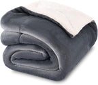 NANPIPER Baby Sherpa Blanket,Warm Toddler Throw Blanket,Soft Newborn Fleece Blanket for Winter (Grey,30x40 inches)