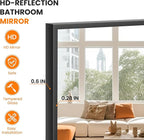 Bathroom Vanity Mirror for Wall, 55" x 30" Metal Framed Rectangular Bathroom Wall Mirror for Over Sink, HD Shatterproof Glass, Hangs Horizontally or Vertically(Black)